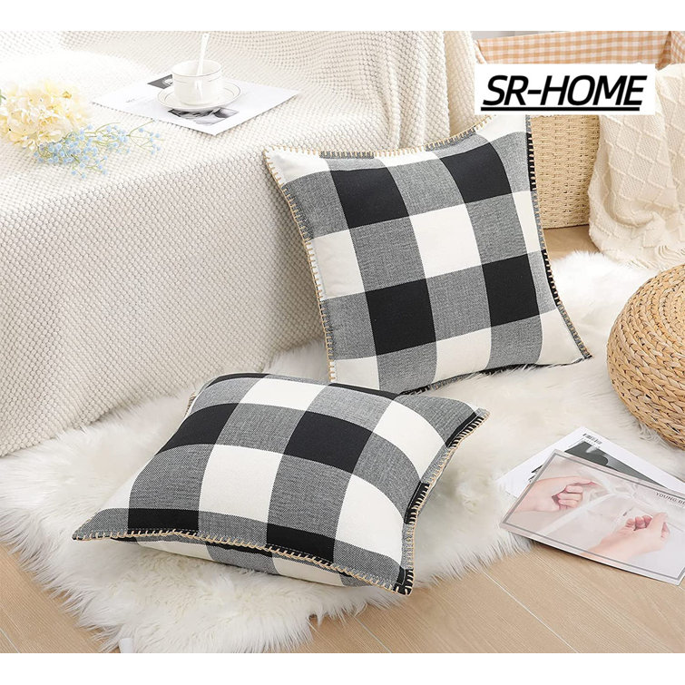 Checkered pillows clearance